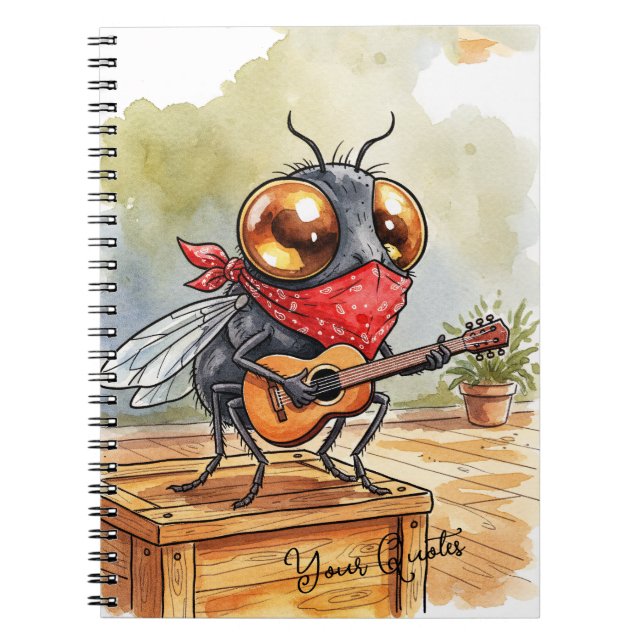 Funny Guitar Fly Art Notebook (Front)