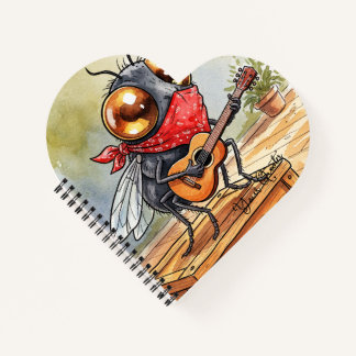Funny Guitar Fly Art Notebook