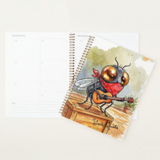 Funny Guitar Fly Art Planner