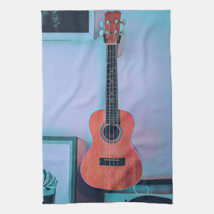 Funny guitar lover gift tea towel
