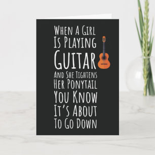Funny Guitar Player Cards For Her Women Teen Girls
