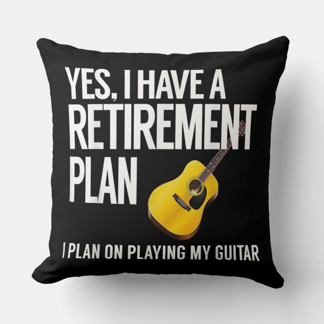 Funny Guitar Player Retirement Gift Cushion (Front)