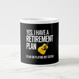 Funny Guitar Player Retirement Gift Large Coffee Mug