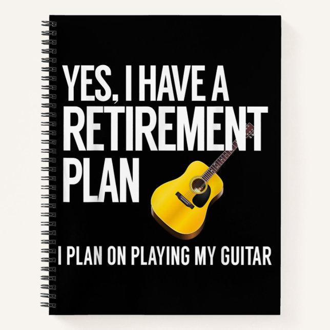 Funny Guitar Player Retirement Gift Notebook (Front)