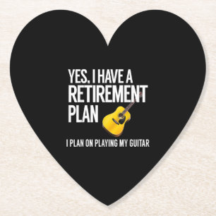 Funny Guitar Player Retirement Gift Paper Coaster