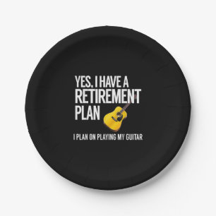 Funny Guitar Player Retirement Gift Paper Plate