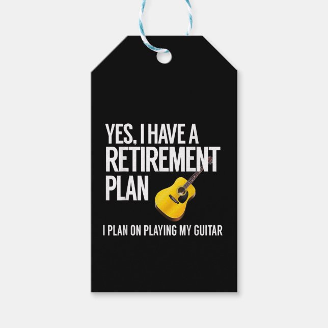 Funny Guitar Player Retirement Gift Tags (Front)