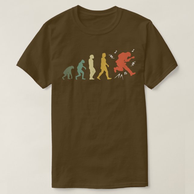 Funny Guitar Retro Vintage Evolution  T-Shirt (Design Front)