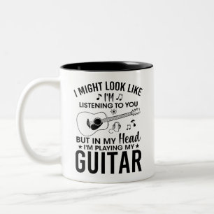 funny guitarist guitar player, Guitar enthusiasts  Two-Tone Coffee Mug