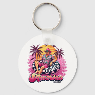 Funny Gulf Of Usa America 2025 Beach Pink Trump 20 Key Ring