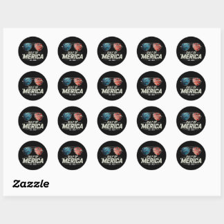 Funny Gulf Of USA America 2025 Retro Sunglasses Classic Round Sticker