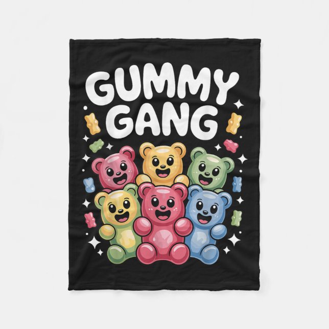 Funny Gummy Bear Design For Men Women Kids Gummy B Fleece Blanket (Front)