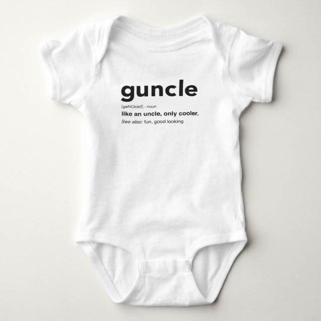 Funny Guncle Definition Print Baby Bodysuit (Front)