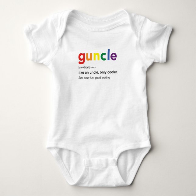 Funny Guncle Definition Print Baby Bodysuit (Front)