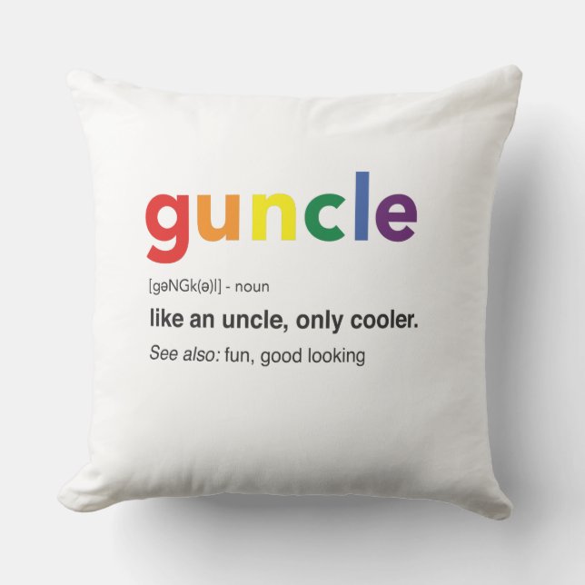 Funny Guncle Definition Print Cushion (Front)