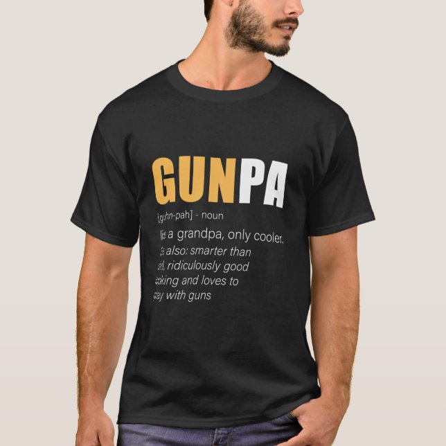 Funny Gunpa Gun Grandpa Novelty T-Shirt (Front)