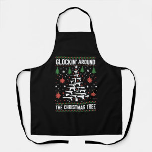 Funny Guns Ugly Christmas Sweaters for Gun Lovers Apron
