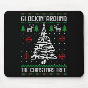 Funny Guns Ugly Christmas Sweaters For Gun Lovers Mouse Pad