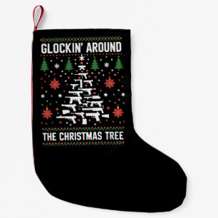 Funny Guns Ugly Christmas Sweaters for Gun Lovers  Small Christmas Stocking