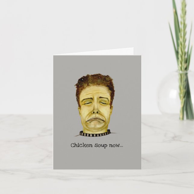 Funny Guy Not Feeling Good Card (Front)