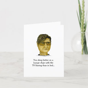 Funny Guy with Pre-Sleep Card