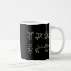 Funny gym cat graphic workout weight lifting coffee mug