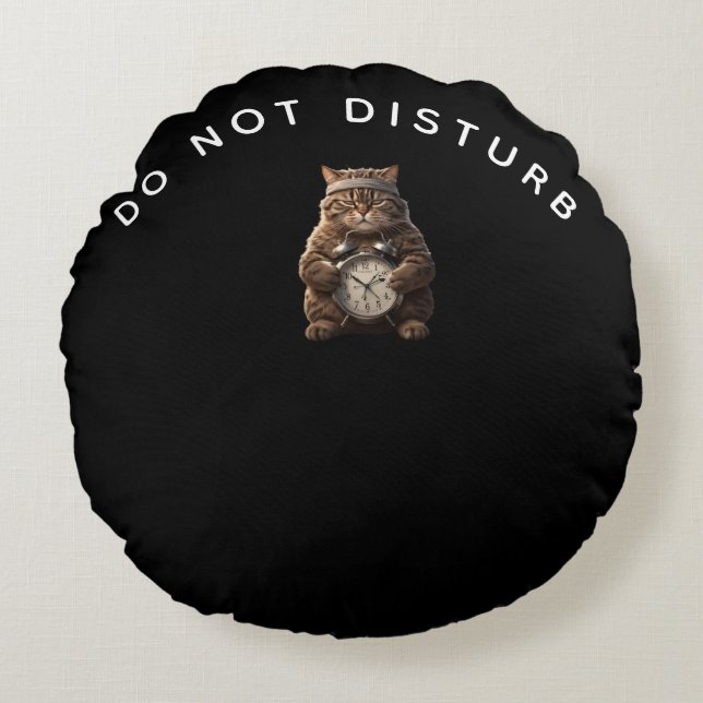 Funny Gym Cat Off Duty Pillow – Cute Relax Decor (Front)