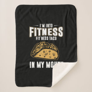 Funny Gym Fitness Taco T-Shirt Sherpa Blanket