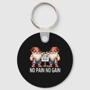 Funny Gym Gnomes In Dads Fitness Apparel No Pain N Key Ring
