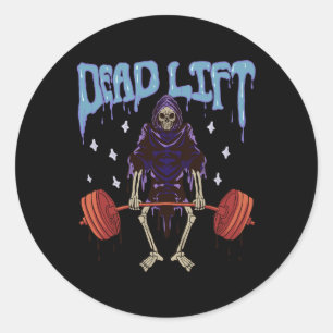 Funny Gym - Grim Reaper Deadlift Workout - Occult  Classic Round Sticker