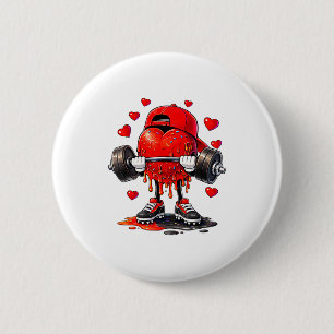 Funny Gym Heart Weightlifting Fitness Workout Drip 6 Cm Round Badge