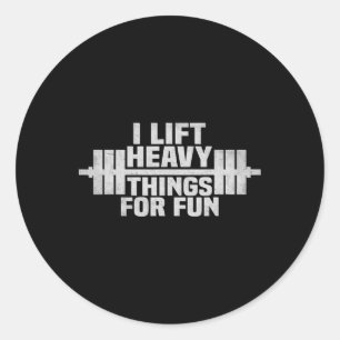 Funny Gym Pun Weightlifting Muscle Crew Workout We Classic Round Sticker