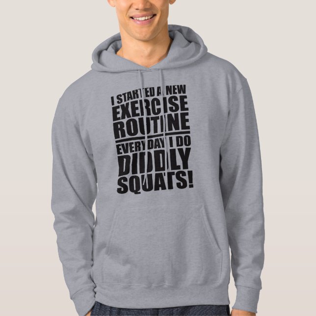 Funny Gym Quote - Diddly Squats Hoodie (Front)