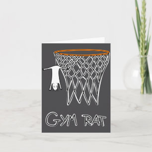 Funny Gym Rat Basketball Hoop  Card