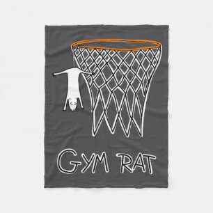 Funny Gym Rat Basketball Hoop Fleece Blanket