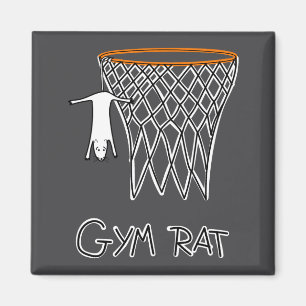 Funny Gym Rat Basketball Hoop  Magnet