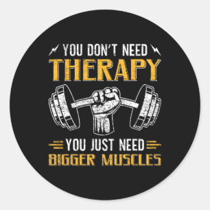 Funny Gym Saying Humour Workout Quote Bodybuilding Classic Round Sticker