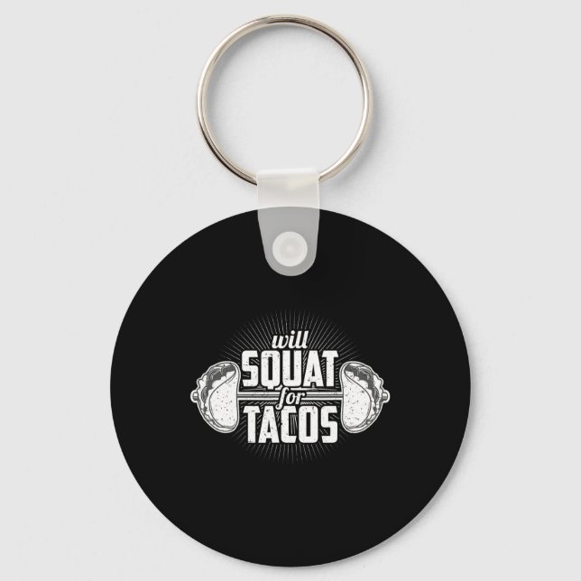 Funny Gym Weight Lifting Bodybuilding Will Squat F Key Ring (Front)