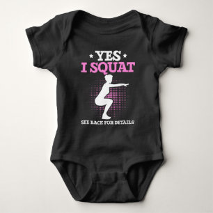 Funny Gym Workout and Fitness Girl Squat Lover Baby Bodysuit