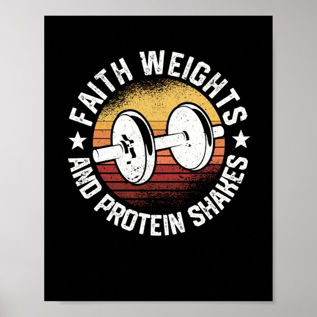 Funny Gym Workout Christian Faith Weights Poster (Front)