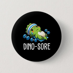 Funny Gym Workout Dinosaur Weight Lifting Gym Dino 6 Cm Round Badge