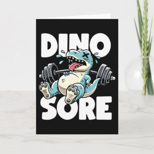 Funny Gym Workout Dinosaur Weight Lifting Gym Dino Card
