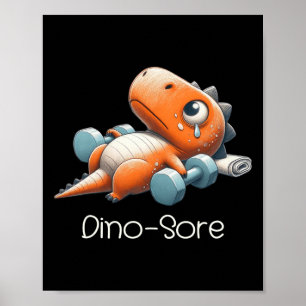 Funny Gym Workout Dinosaur Weight Lifting Gym Dino Poster