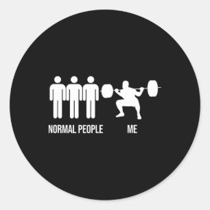 Funny Gym Workout Fitness Bodybuilding Sports Weig Classic Round Sticker