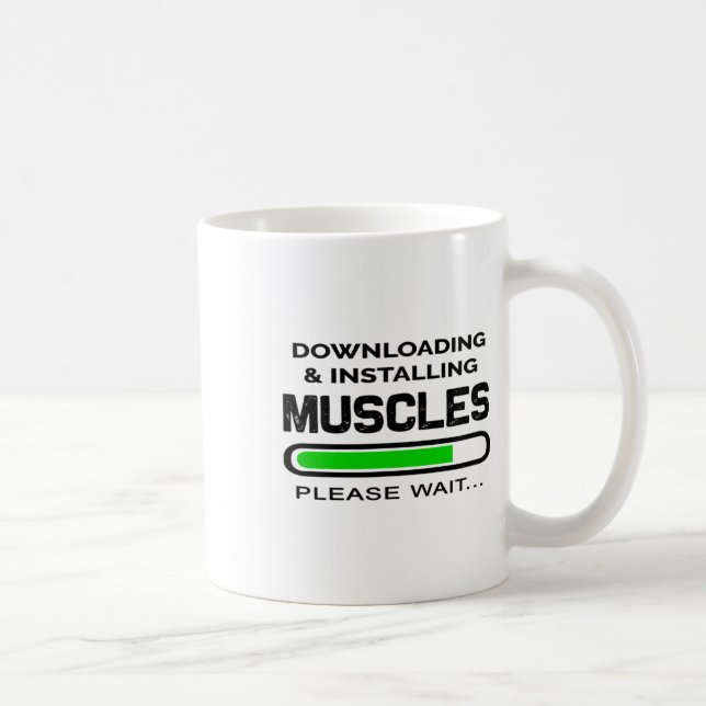 Funny Gym Workout Tee downloading And Installing M Coffee Mug (Right)