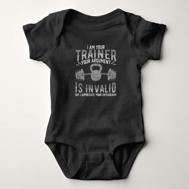 Funny Gym Workout Training Personal Trainers Baby Bodysuit (Front)