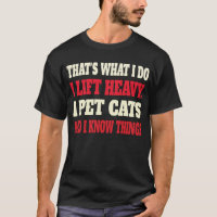 Funny Gym Workout Weightlifting Cat Animal T-Shirt