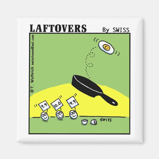 Funny Gymnast Cartoon Eggs Laftovers Magnet (Front)
