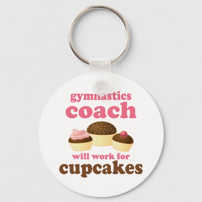 Funny Gymnastics Coach Key Ring (Front)