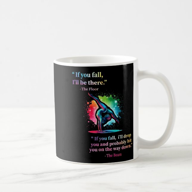 Funny Gymnastics Floor Saying Gymnast Girl Rainbow Coffee Mug (Right)